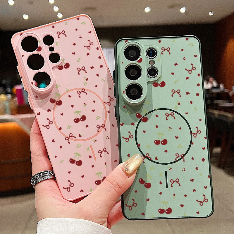 Kirschmuster Magnetische Handyhülle für Samsung Galaxy S26 S25 S24 S22 Ultra Edge S24 S23 FE A17 A56 A37 A16 A55 A36 A55 5G Cover