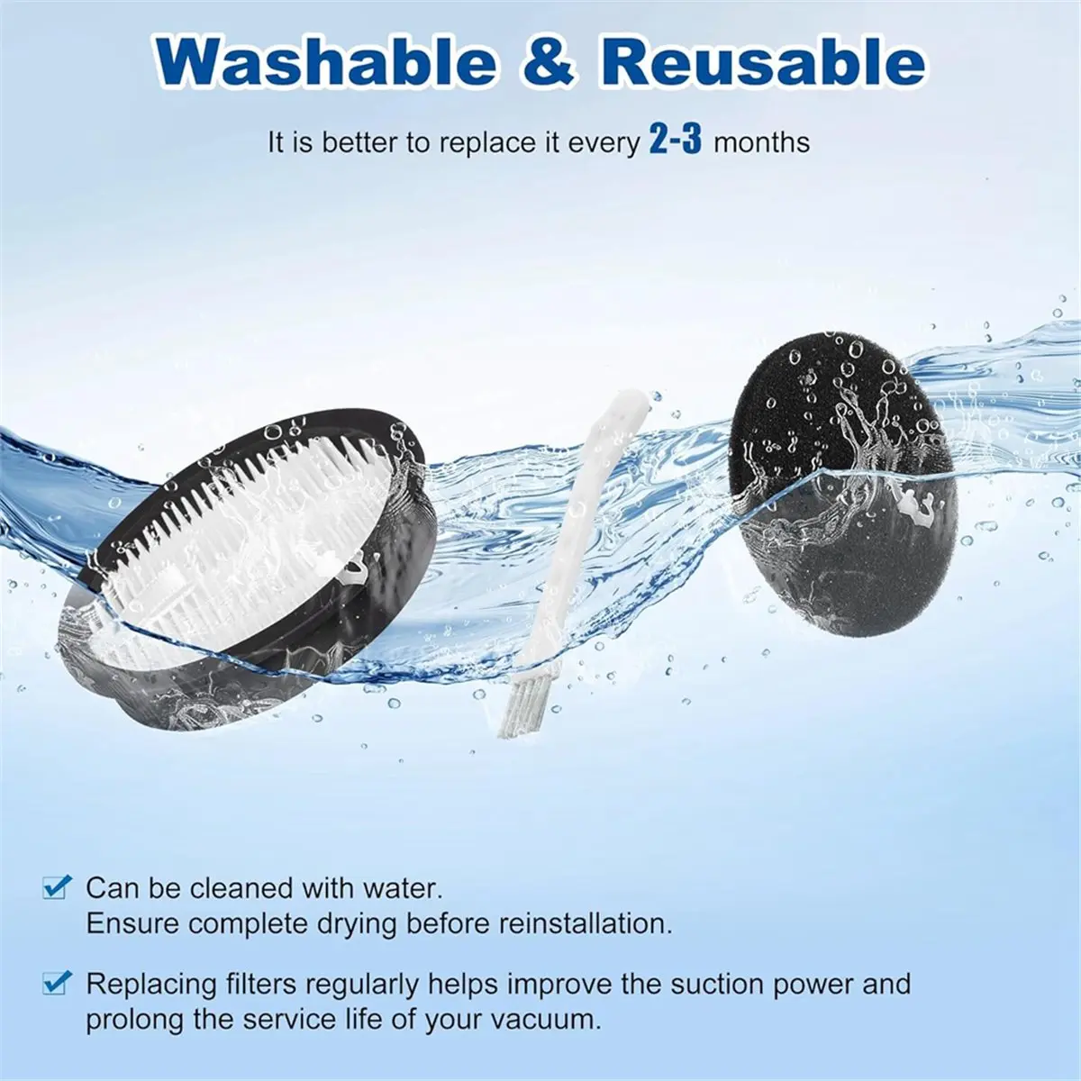 

A03V 9 шт. сменных HEPA-фильтров и губчатых фильтров для беспроводного пылесоса AFNOP AceVac 11, аксессуары