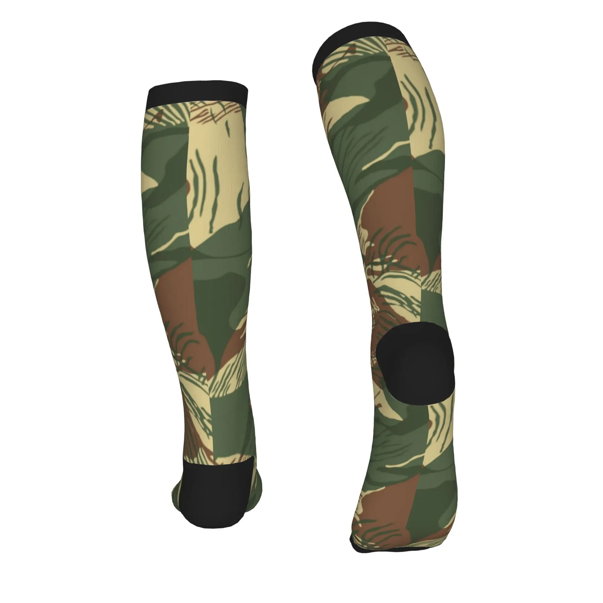 Kawaii Print Rhodesian War Camouflage Socks for Women Men Stretchy Summer Autumn Winter Military Camo Sports Compression Socks - view 3