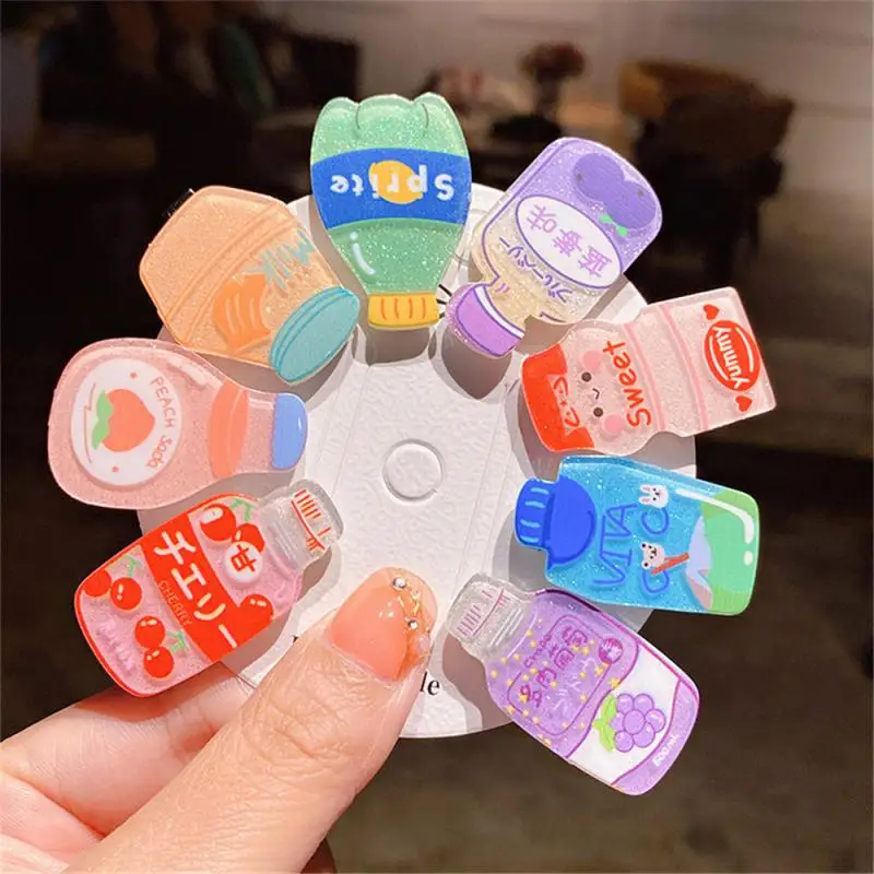 Cute Cartoon Drink Bottle Hairpin Does Not Hurt Your Hair Headdress Hairpin Broken Hair Duckbill Clip TSLM1