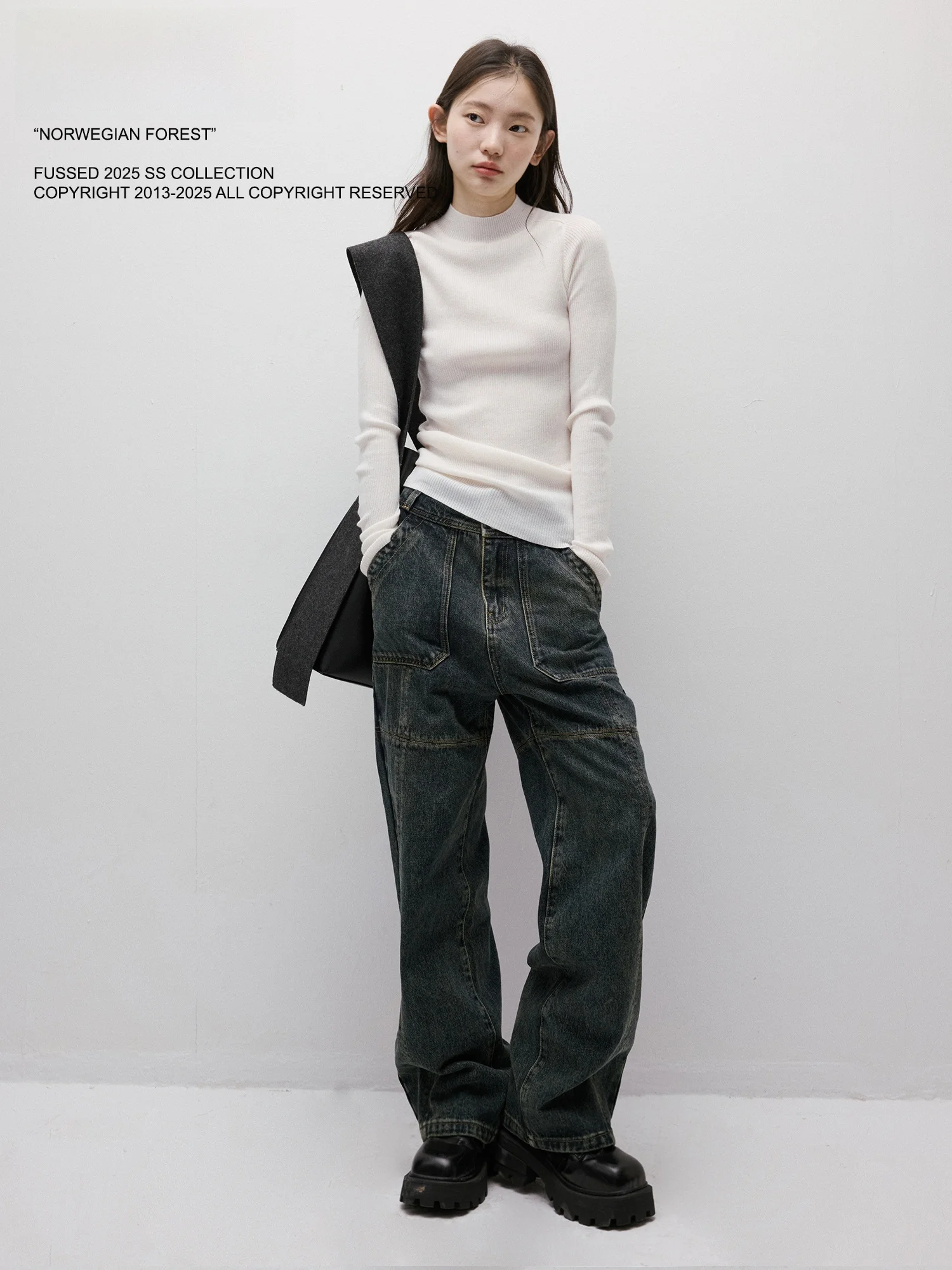 

Джинсы женские с высокой талией и широкими штанинами, ретро, в стиле пэчворк, синие, классические, модные, зимний сезон 25SS