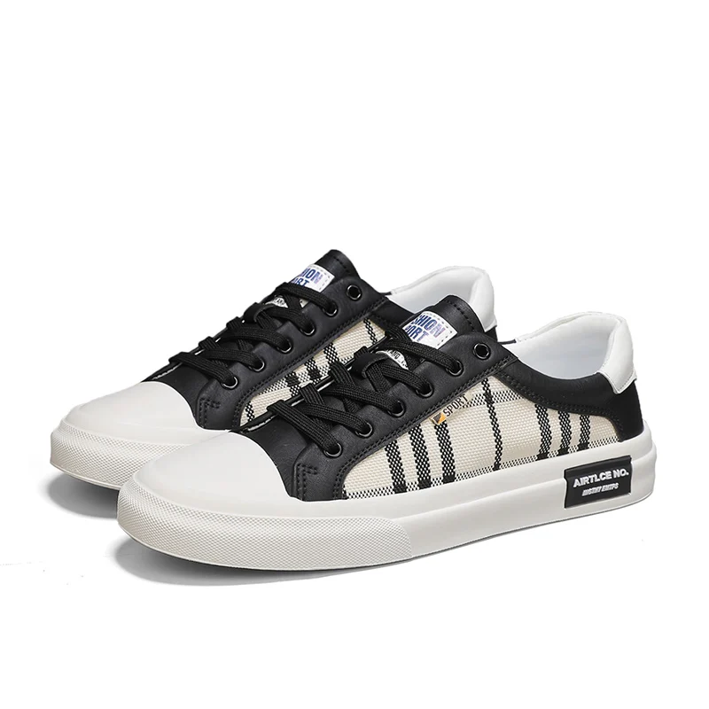 

VIPOL Мужская обувь для скейтборда с низким вырезом, дышащие повседневные эспадрильи, мужские удобные туфли на плоской подошве, летняя мужская вулканизированная обувь черного цвета