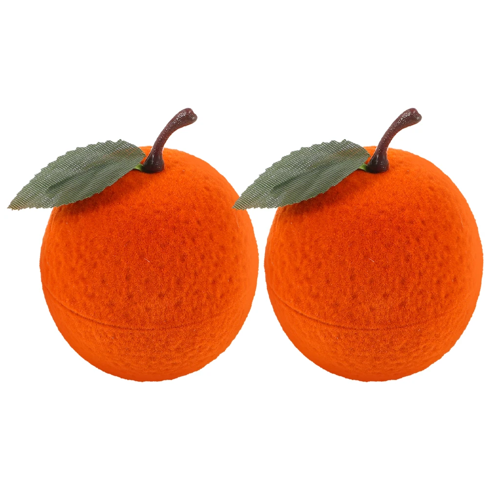 

2 шт., мини-реалистичная шкатулка с имитацией оранжевых фруктов для колец, сережек, хранения свадебных аксессуаров, маленькие коробочки с фруктовой тематикой