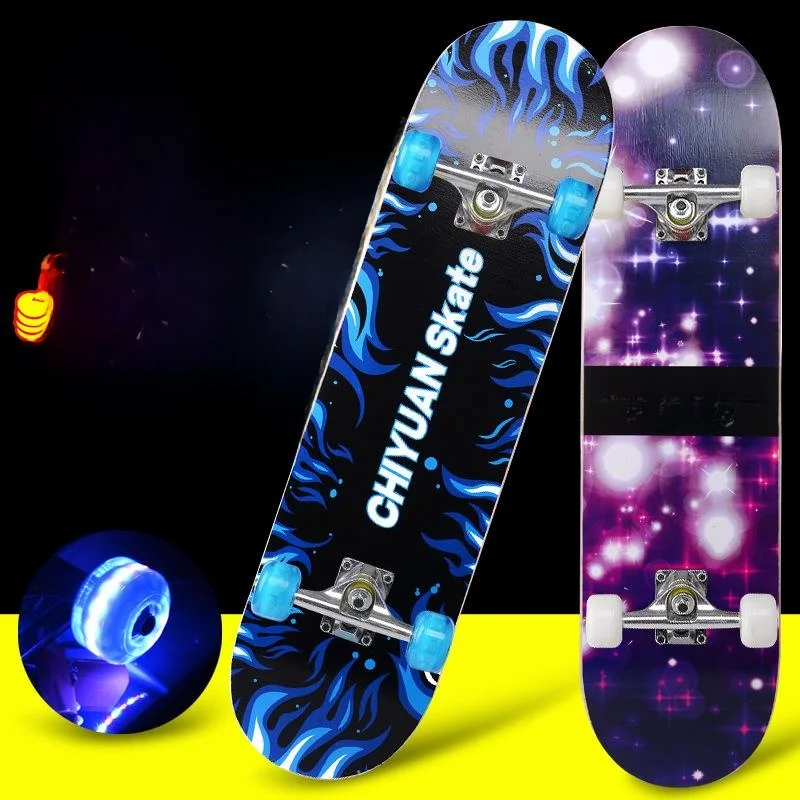 quad-wheel-skateboard-double-kick-for-beginners-adults-children-boys-girls-teenagers-land-surfing-board-professional-scooter