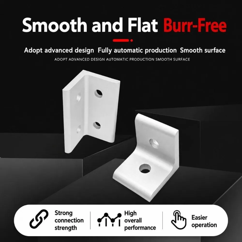 90 Degree Aluminum Angle Bracket Solid Body Flat Shape Right Angle Bracket Aluminum Alloy Vertical Link