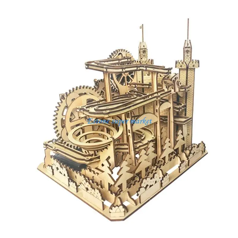 090B Castle Gỗ thủ công bằng đá cẩm thạch chạy cho người thu gom đồ chơi cho thanh thiếu niên và người lớn