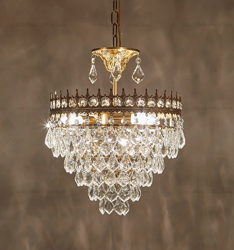 

Light Luxury Post-Modern Romantic Crystal Chandelier French American Retro Bedroom Dining Room Living Room Cloakroom Lighting