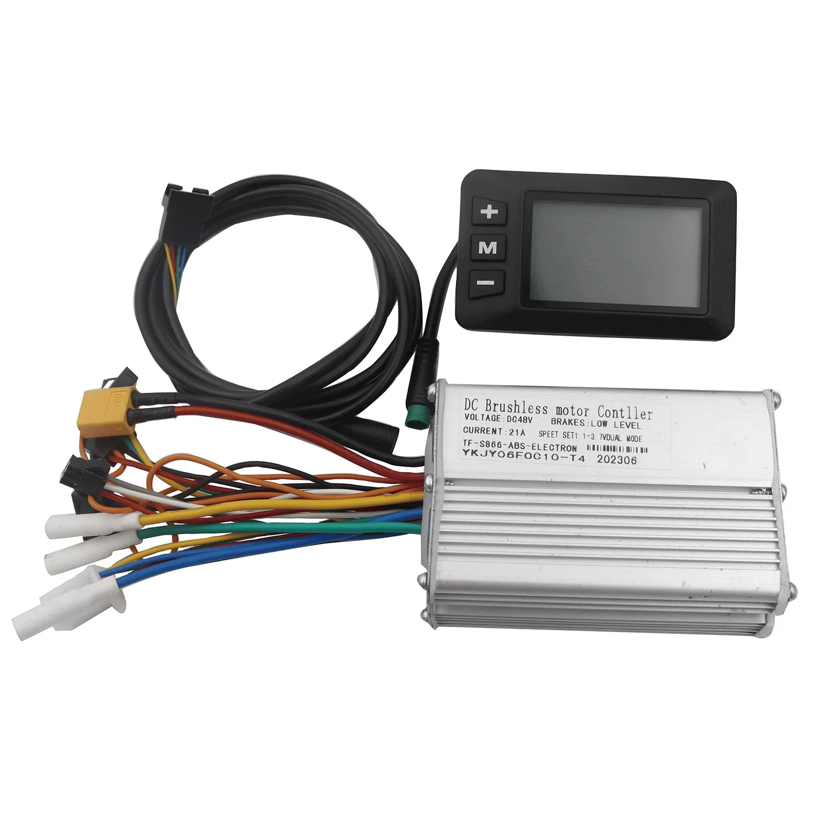 Electric Scooter Brushless Motor Controller 48V 21A+S866 LCD Display Dashboard Kit E-Scooter Accessories Black+White