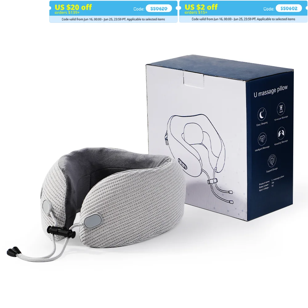 

Viladepot Massage Pillows U-Shaped Neck Massager Kneading Massage Hot Compress Vibration Relieve Neck Fatigue