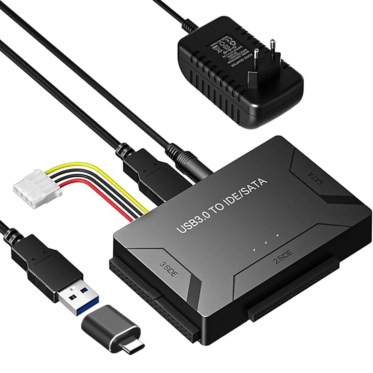 USB 3.0 to SATA III Hard Drive Adapter Cable, External Hard Drive Connector for 2.5"/3.5" HDD/SSD Converter, SATA to USB A 5Gbps