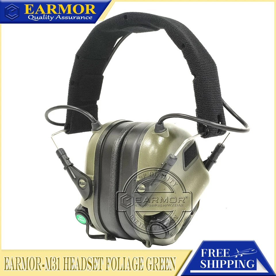 

EARMOR M31 MOD4 Foliage Green Tactical Headset Military Shooting Noise Canceling Headphone Hearing Protector