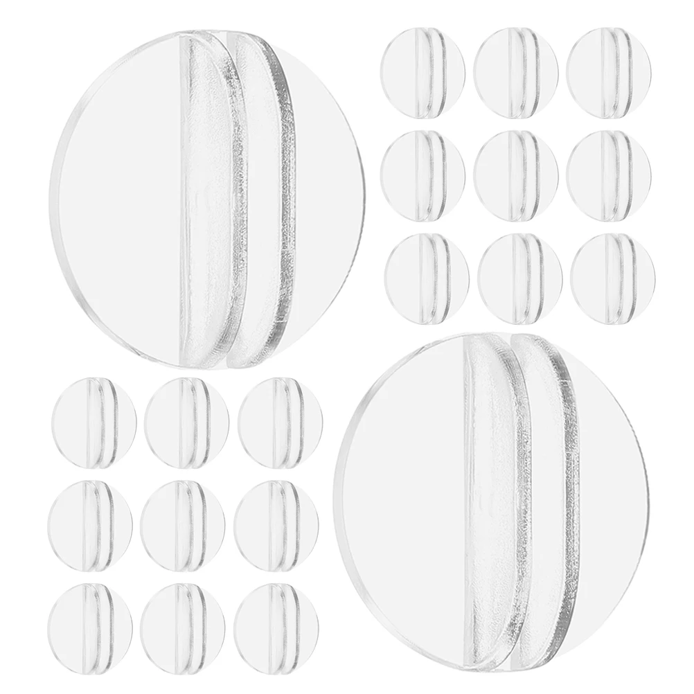 

100pcs Transparent Round Game Card Holder Stands 20mm Diameter 1 7mm Thick Plastic Clips For Desktop Ornaments Business Frame