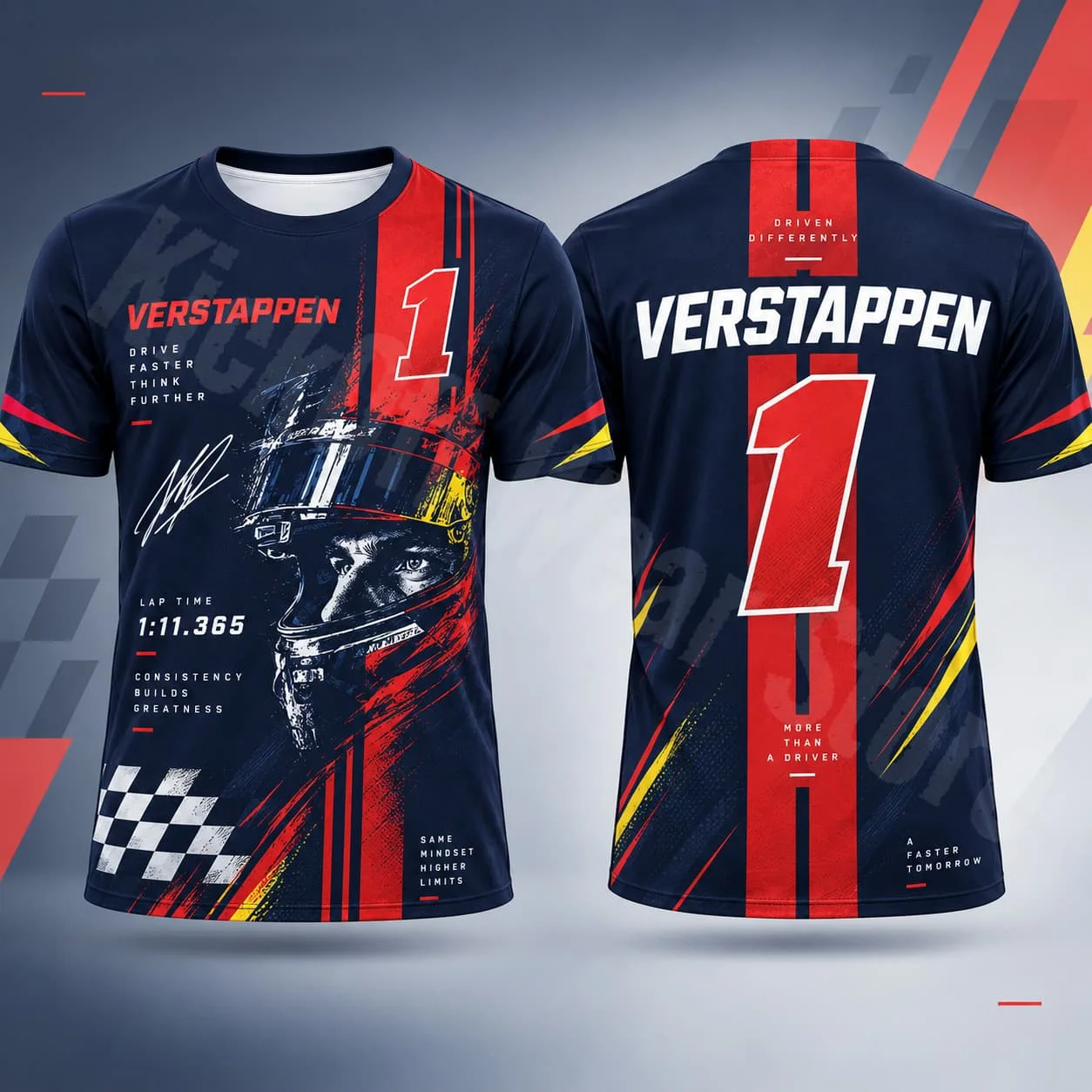 Verstappen 1 Men's T Shirt Summer Racing Graphic Tee Speed Style Casual Streetwear Motorsport Fan Clothing Unisex Men Women Gift