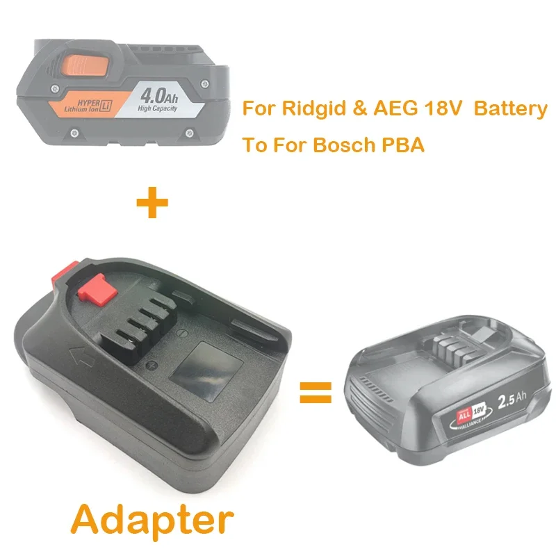 Battery Adapter Compatible For Ridgid/AEG 18V 20V Li-ion Battery Convert To suitable For Bosch 18V PBA C Tools（Not for BAT)