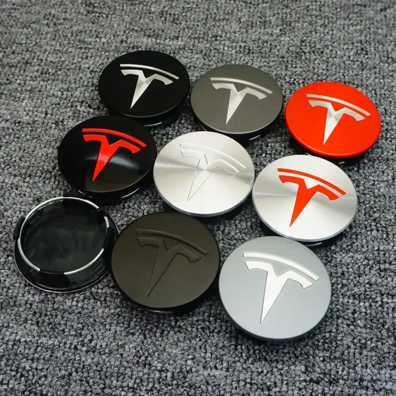 4pcs 56mm  Applicable to Tesla original wheel hub cover Model3 Model Y Model S X wheel hub tire center cover logo