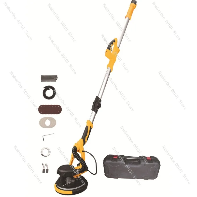 Folding Self-Priming Long Pole Sander, Wall Polishing Dust-Free Putty Machine with Double Light Strip, Electric Sanding