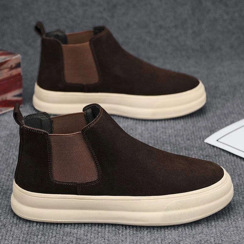 New mid-top casual versatile men's sneakers for autumn running, shock-absorbing and durable