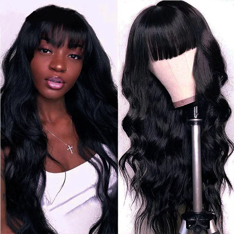 New European and American Style Full Head Wig with Bangs, Big Waves, Long Curly Hair, Adhesive Tape, Matte Silk Wig Wholesale