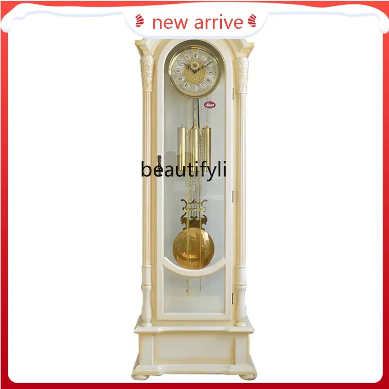 

F132German Helmler copper movement vertical clock solid wood floor clock mechanical luxury