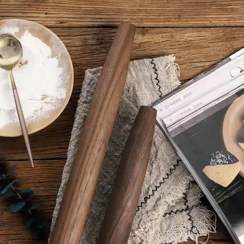 Extended Black Walnut Wood Pastry Rolling Pin Baking Dumpling Tool Kitchen Baking GMZ01 Durable Gourmet Cooking Utensil