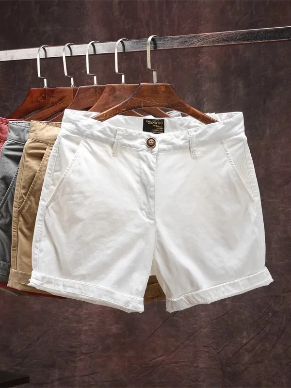 

Summer American Sle Elastic Casual orts Men's Pure Cotton Color Slim Fit Ultra-orts Youth Active Wear mid Waist