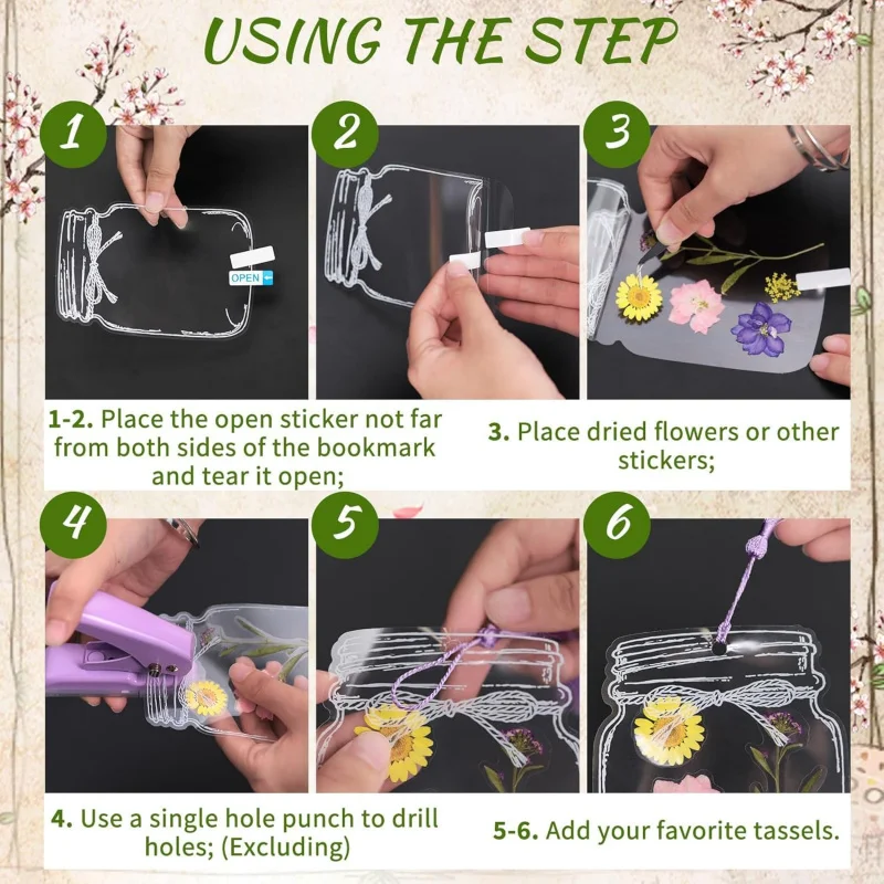 42 قطعة مجموعة صنع الإشارات المرجعية الإشارات المرجعية زهرة شفافة اليدوية زهرة مجففة لتقوم بها بنفسك المرجعية مع زجاجة وفيرة الإشارات المرجعية شرابات