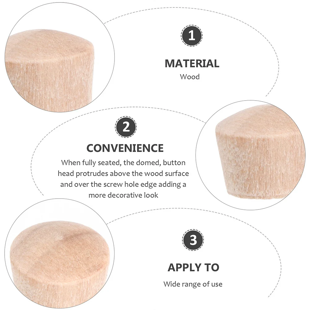 300 قطعة المقابس الخشبية الأثاث الصلب المقابس قبعات أزرار ل ثقب المسمار ملء أجزاء استبدال الزخرفية غطاء الخشب الزخرفية
