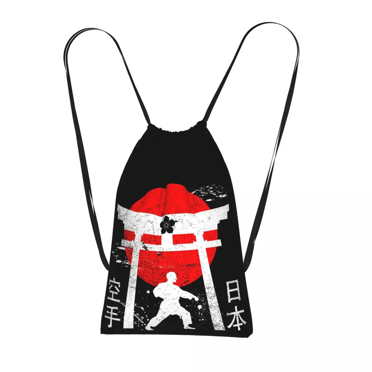 Budo Soul Karate Spirit Martial Arts Drawstring Backpack Sports Gym Bag Portable Travel Drawstring Bag for Men Women