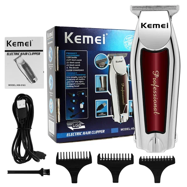 Professional Cordless Hair Trimmer for Men - Electric Clipper Beard Cutting Machine