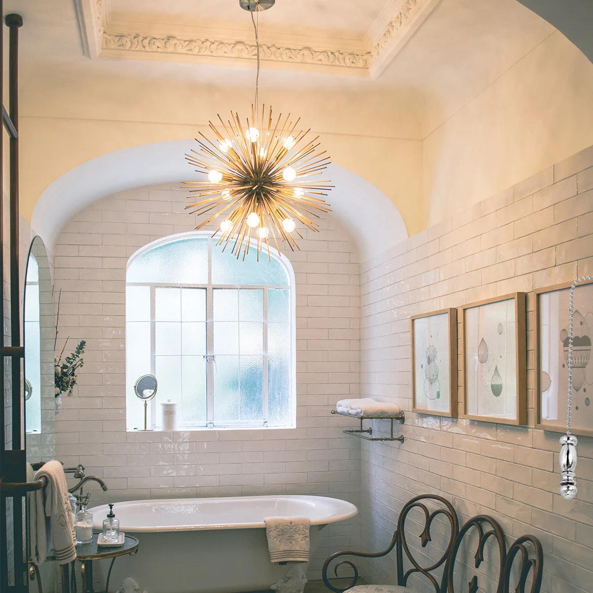 Durable Iron Ceiling Fan Pull Chain Round Beaded Pendant Lamp Pull Chain Extension Extender Cable Pulling Pendant