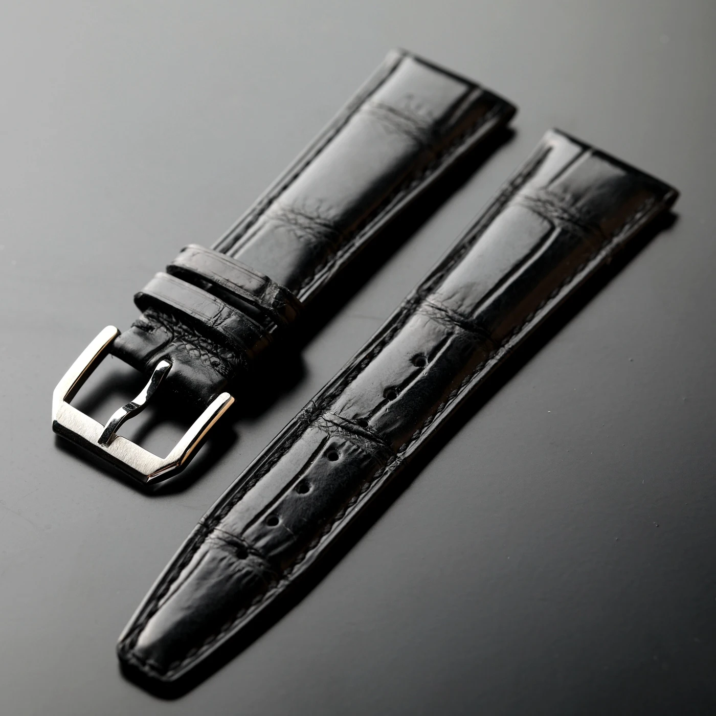 Handmade crocodile leather strap, 20MM 21MM 22MM genuine leather Watchband, retro style, suitable for pilot men bracelet