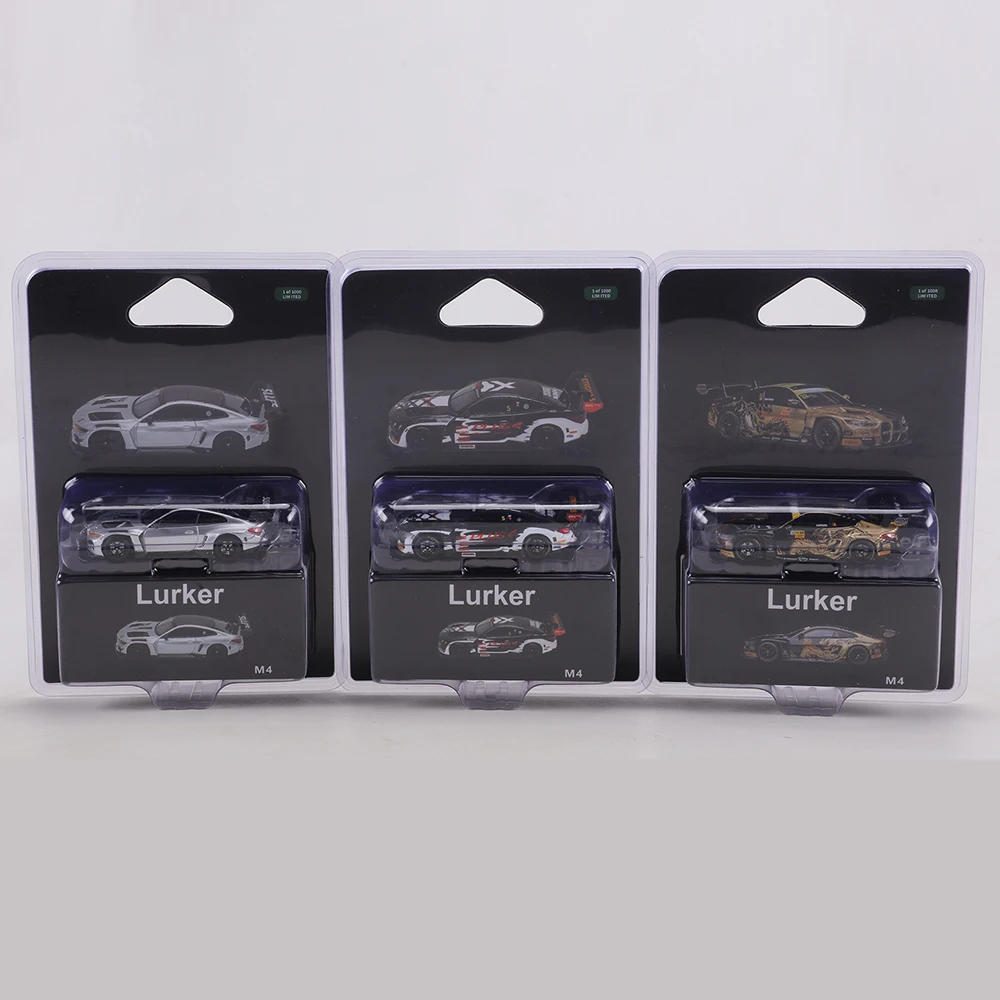 lurker-1-64-m4-gt3-ダイキャスト合金製カーモデル、リアルなレーシングカーのミニチュア、静止状態で展示できるコレクション用玩具車、ブリスターパック入り。