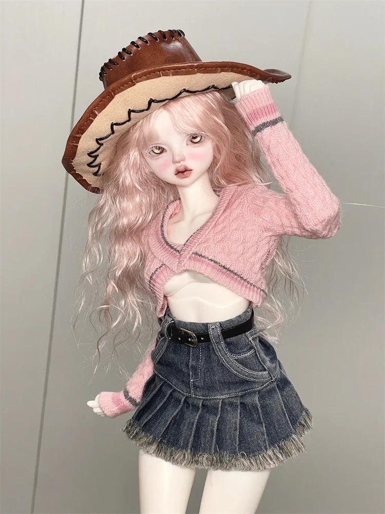 

BJD Doll Clothes For 1/4 MSD MDD Doll Accessories Retro Sweater Denim Skirt Doll Dress Up Gift Diy Clothes(Excluding Doll)