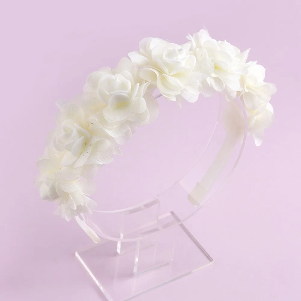 Spring-Summer Kids' Floral Headbands Non-slip Sweet Fresh Style Floral Hairbands 3D Realistic Flowers Hair Hoop Hair-friendly