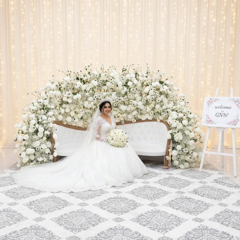

Factory Outlet Artificial Sofa Flower Runner Backdrop Real Touch Feel Sofa Flower For Wedding Background Decoration