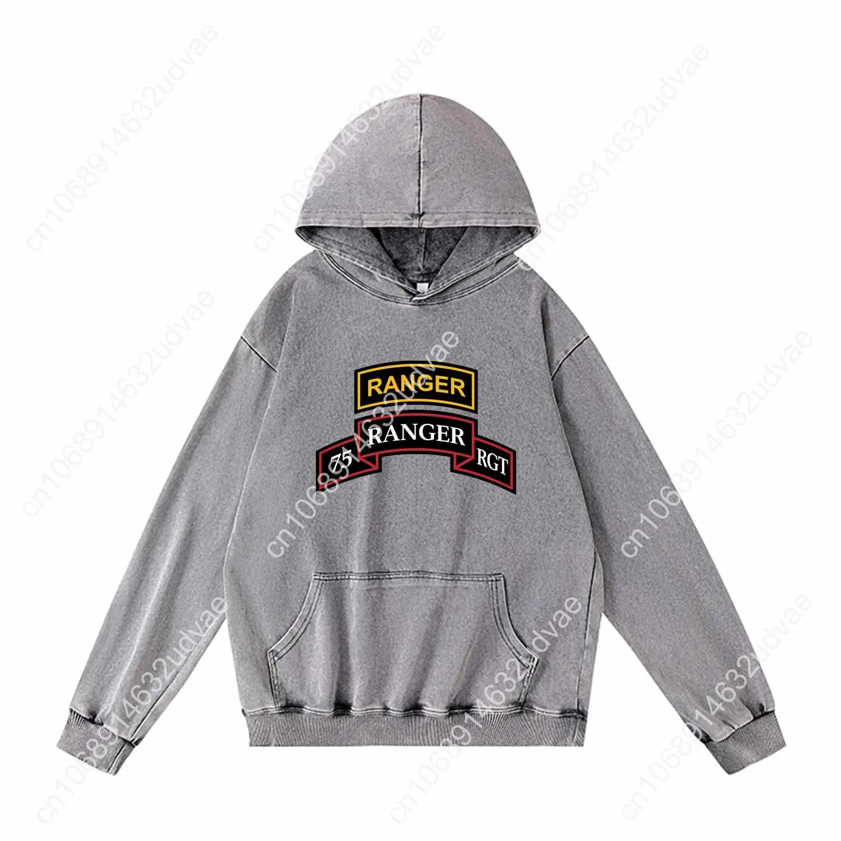Army Ranger 75th Ranger Scroll Hoodies Retro Sweatshirt met capuchon Man Vrouw Tiener Pullover Sweatshirt met op maat gemaakte tops