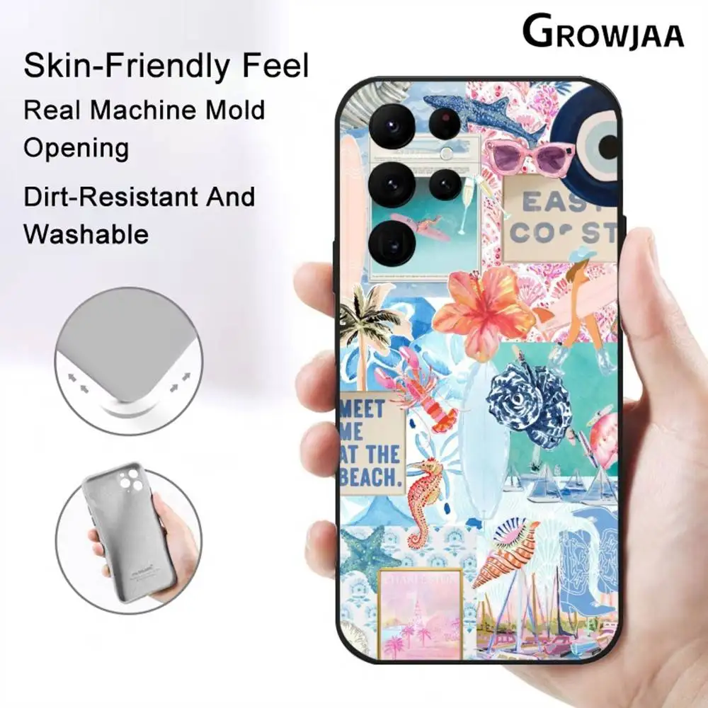 Ins تحت الماء المحيط التوضيح قضية الهاتف لسامسونج غالاكسي S24 الترا S22 S23 الترا S21 S20 5G سيليكون بولي TPU لينة Funda