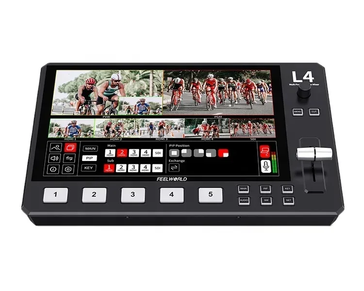 

L4 Multi-camera Video Mixer Switcher 10.1"Touch Screen USB3.0 Fast Streaming