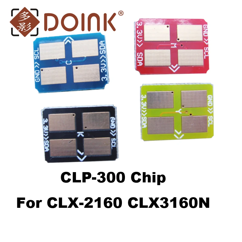 4PCS Chip For Samsung CLP-300 CLX-2160 CLX3160N CLX 3160FN CLP300N Toner Cartridge CLP-K300A CLP-C300A CLP-M300A CLP-Y300A