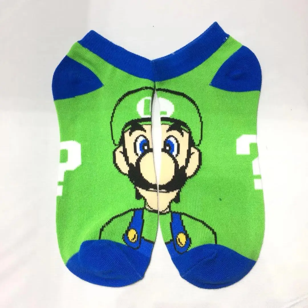 Super Mario Cartoon Short Cotton Ankle Socks Mario Luigi Student Youth Anime Figure Sports Leisure Breathable Socks X-mas Gifts