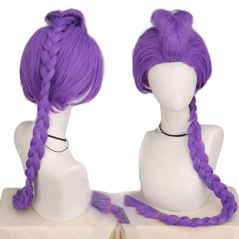 شعر مستعار كوسبلاي أنيمي، شعر مستعار أرجواني مجدول للنساء والرجال، دعائم تنكرية لشعر مغني البوب للهالوين