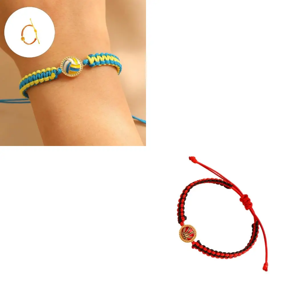 Sports Competition Themed Sport Woven Bracelet Handcrafted Featuring Football Volleyball Soccer Designs for Loyal Supporters and