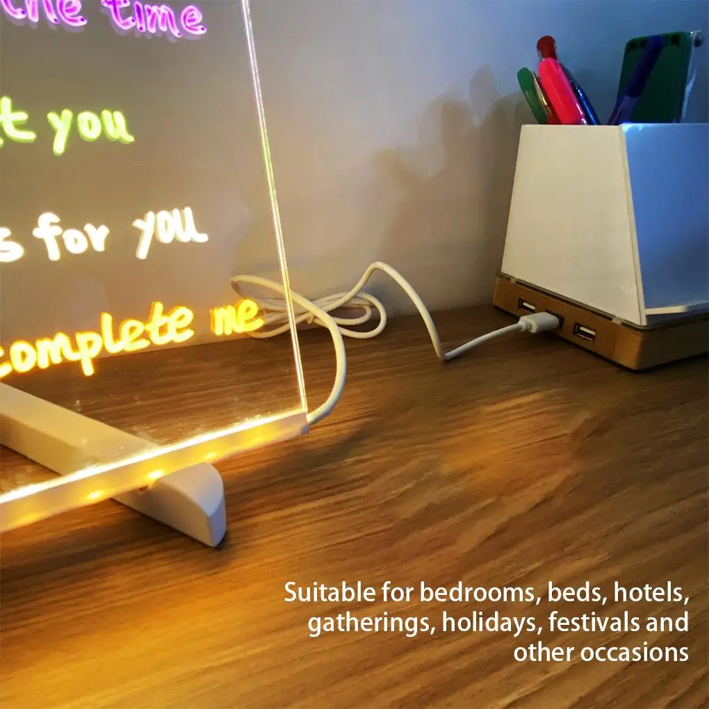 Drawing Note Board Lamp Glowing Acrylic Writing Painting Night Light Decoration Bedside Rewritable Decor Personalized