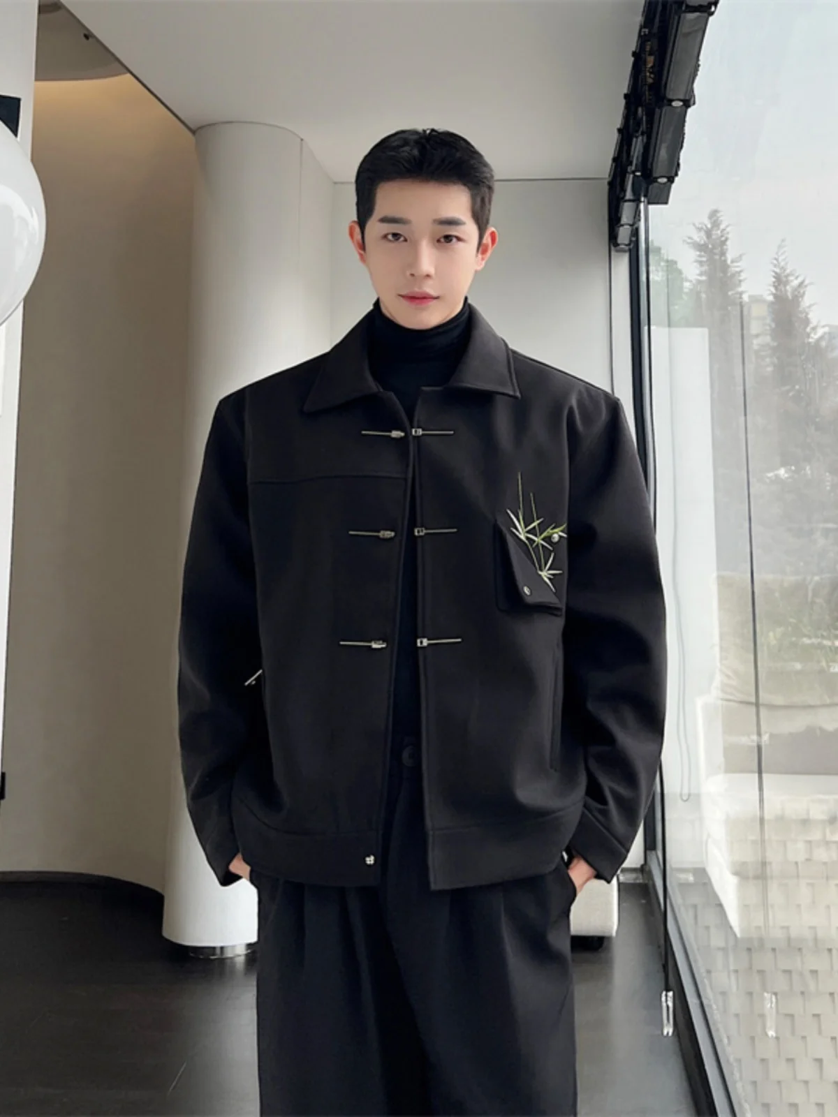 

Новая осенне-зимняя мужская шерстяная куртка с вышивкой в американском стиле, универсальная, модная, молодежная, популярная, с длинными рукавами