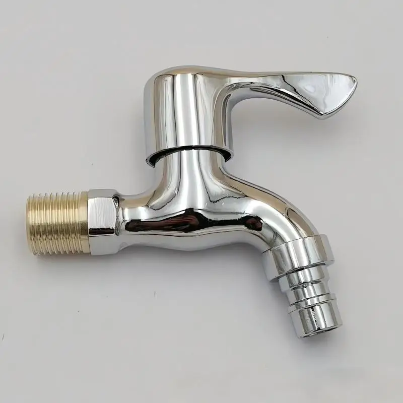 Wall Mounted 1/2 Inch Male Thread Plastic-Steel Water Tap Cold Outdoor Faucet with Quick Hose Connector for Garden Balcony Washe