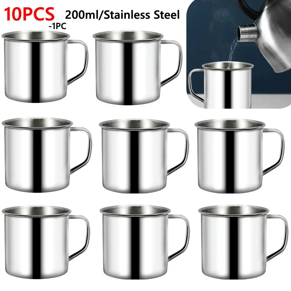 200ML Stailess Steel Mug Coffee Cup Camping Mug Metal Coffee Tea Cup Mug Portable Milk Tea Cup Tumbler Water Mug Drinking Cup