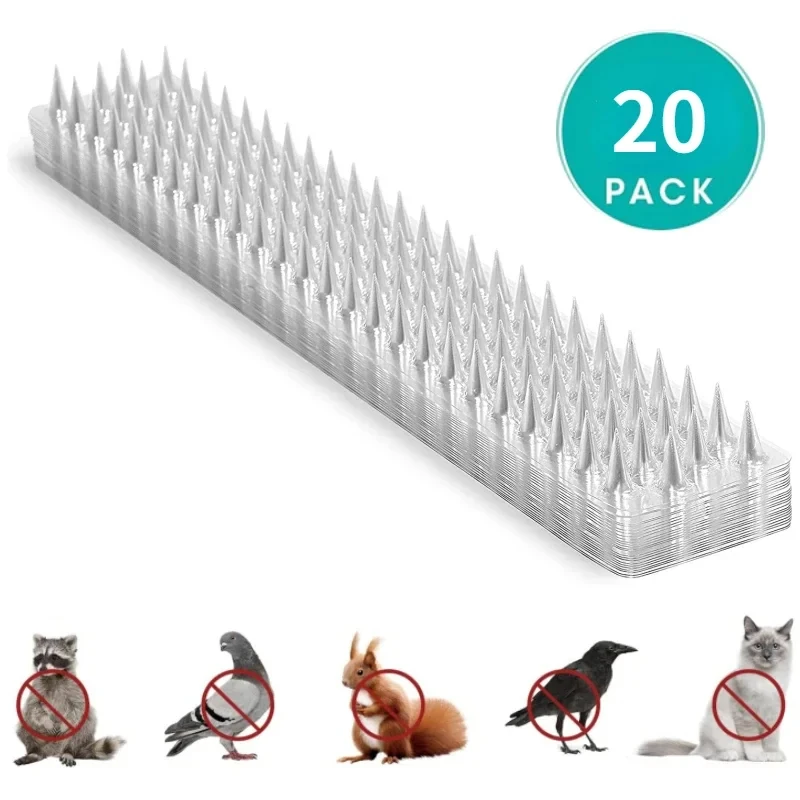 12/24Pcs Spikes Repeller Cat Plastic Bird Repellent Anti Pigeon Anti-bird Squirrel Garden Fences Control Transparent Spikes