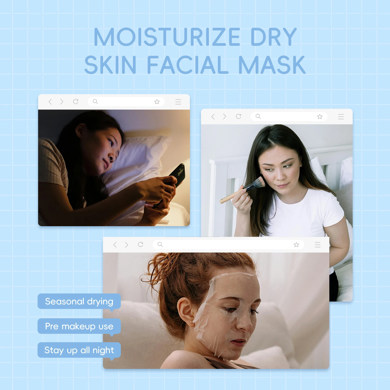 LAIKOU Milk Silky Hydrating Mask Brightening Collagen Sheet Mask Anti-Age Skin Care Moisturizing Face Mask 25g*20pcs - Image 4