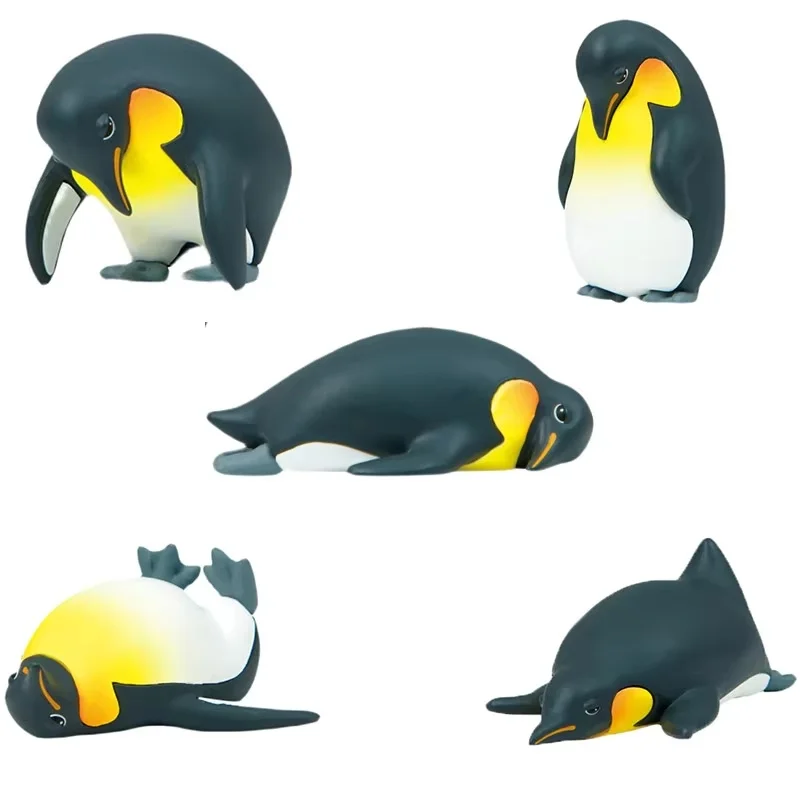 ألعاب كبسولة كواليا اللطيفة المضحكة المتعبة والدهون السوداء البطريق التميمة جلبة الحيوان كسول الاستلقاء شخصيات زخرفة سطح المكتب