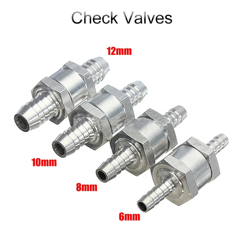 New One Way Check Valve 6/8/10/12/Mm Valves Automobile Aluminium Alloy Fuel One-Way Check Valve One Way Fit Carburettor